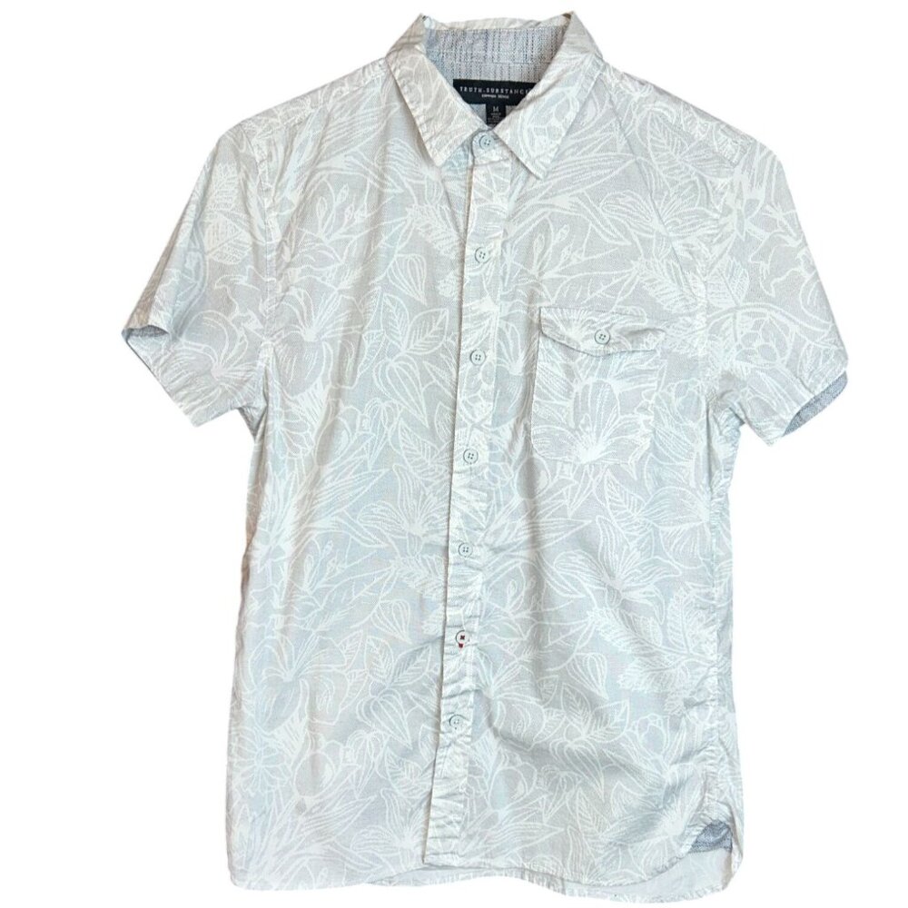 Truth Substance Mens Short Sleeve Button Down‎ Shirt Medium Tiki Vacation Miami